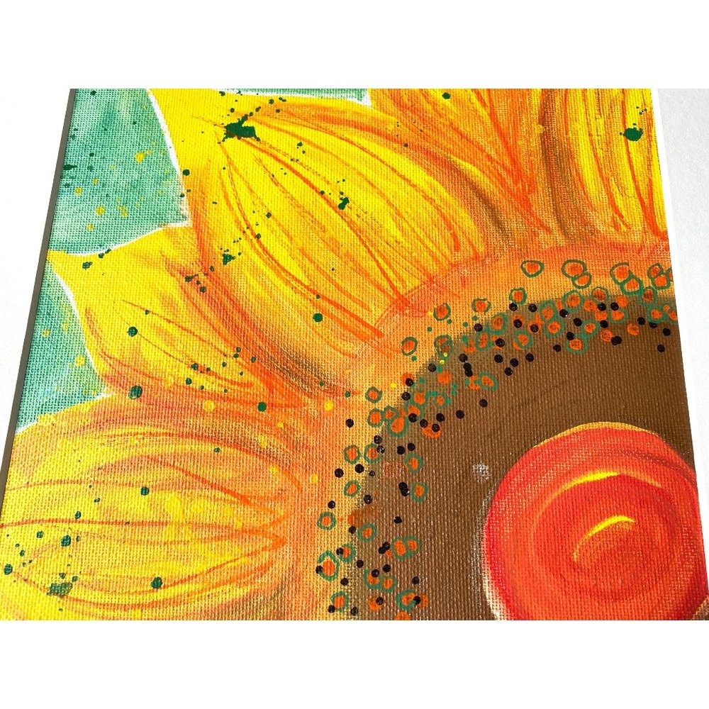 Original Art ‘Sunflower Shine 3’ Oil Marker by Artist Tristina Dietz Elmes Decor